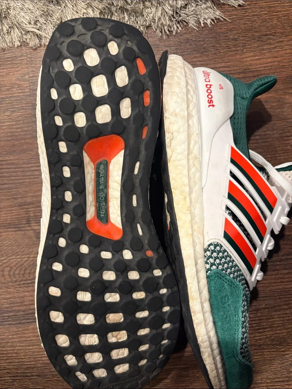adidas limited edition Umami Green and Orange Sneakers